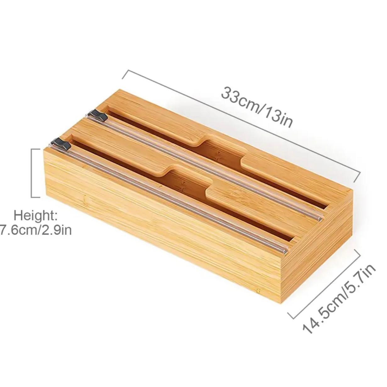 Bamboo WrapNeat 3-in-1 Kitchen Organizer with Precision Cutters