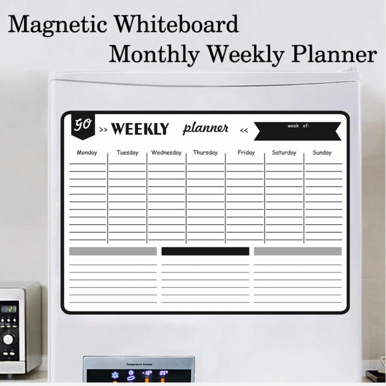 Magnetic A3 Monthly/Weekly Planner Whiteboard - Versatile Organizational Tool