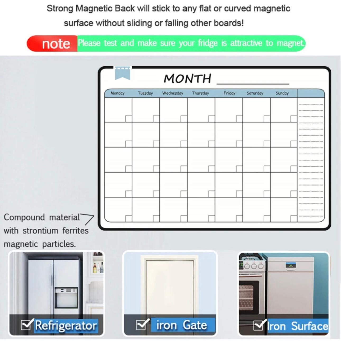 Magnetic A3 Monthly/Weekly Planner Whiteboard - Versatile Organizational Tool