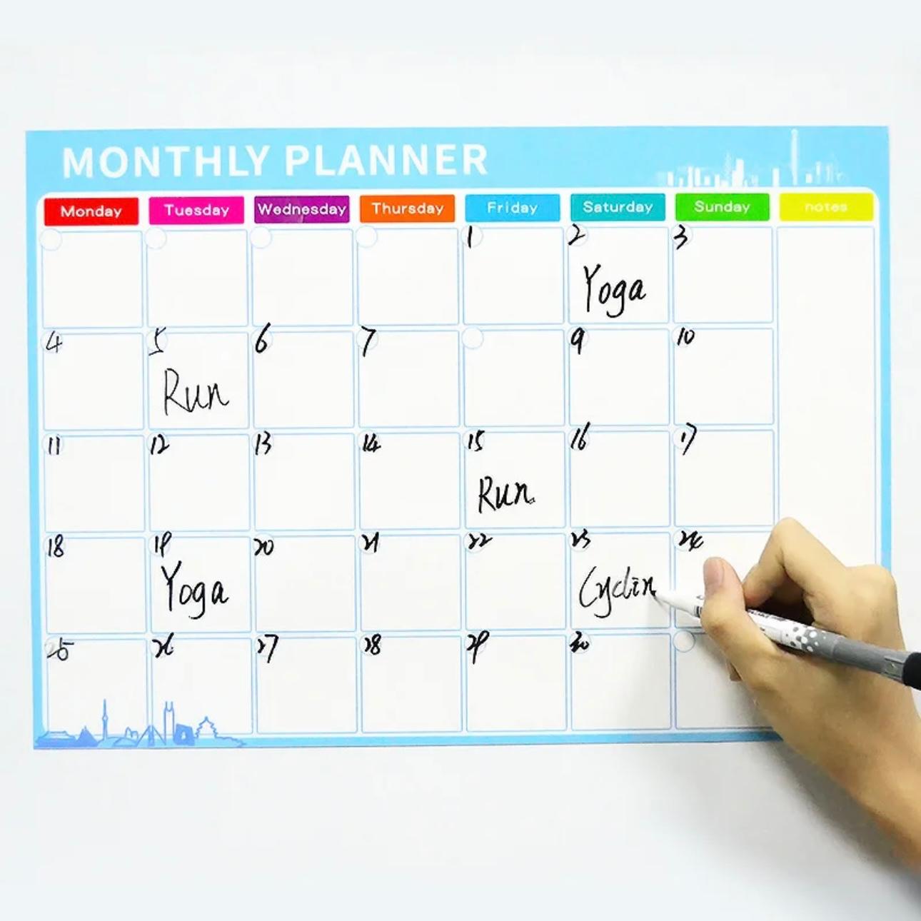 Magnetic A3 Monthly/Weekly Planner Whiteboard - Versatile Organizational Tool