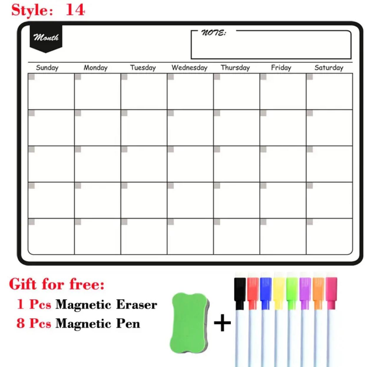 Magnetic A3 Monthly/Weekly Planner Whiteboard - Versatile Organizational Tool