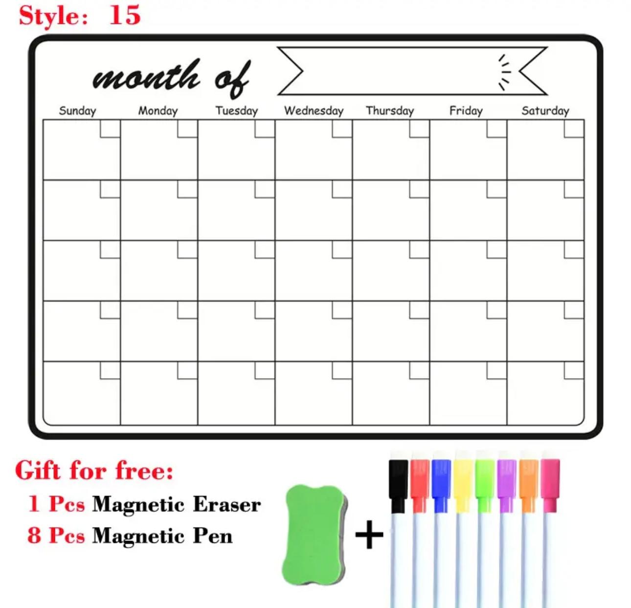 Magnetic A3 Monthly/Weekly Planner Whiteboard - Versatile Organizational Tool