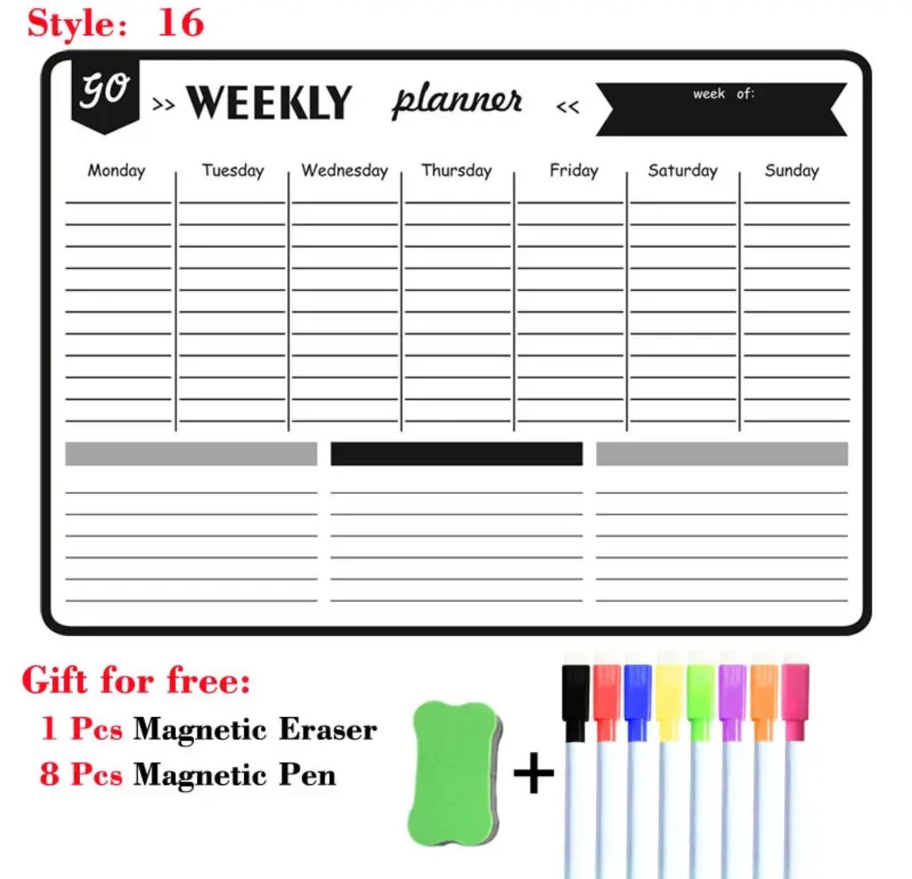 Magnetic A3 Monthly/Weekly Planner Whiteboard - Versatile Organizational Tool