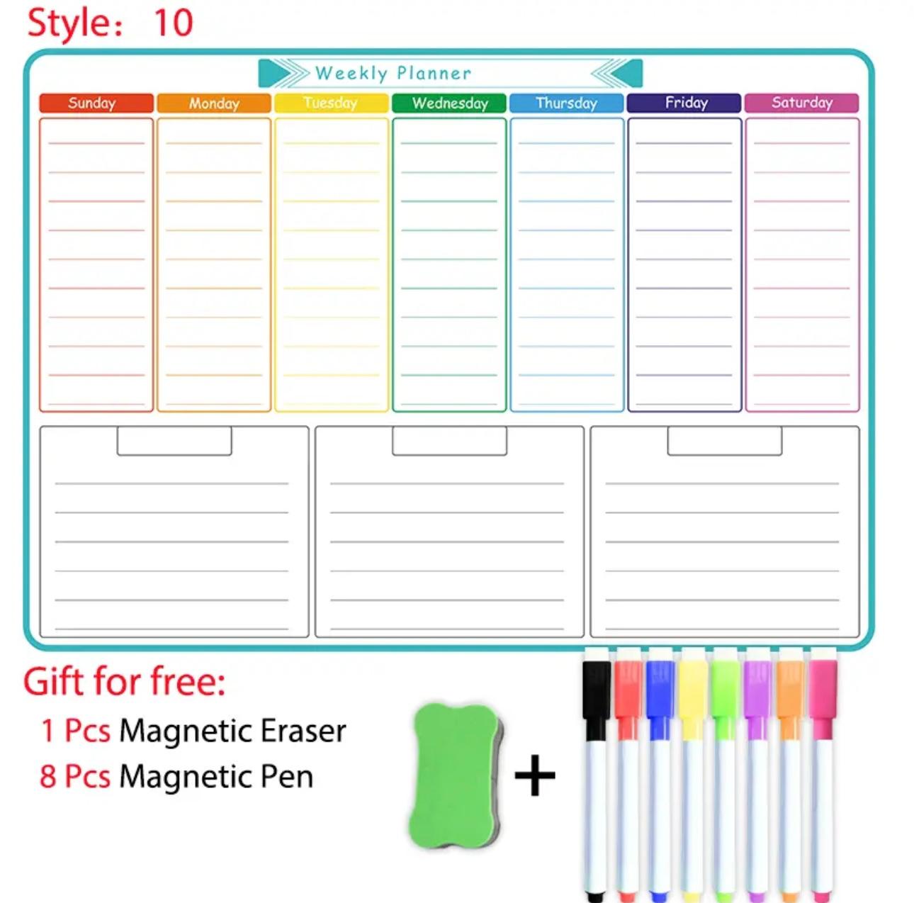 Magnetic A3 Monthly/Weekly Planner Whiteboard - Versatile Organizational Tool