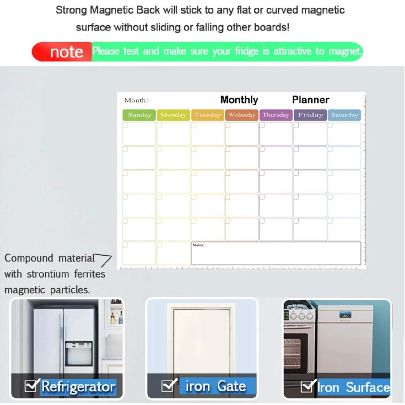 Magnetic A3 Monthly/Weekly Planner Whiteboard - Versatile Organizational Tool