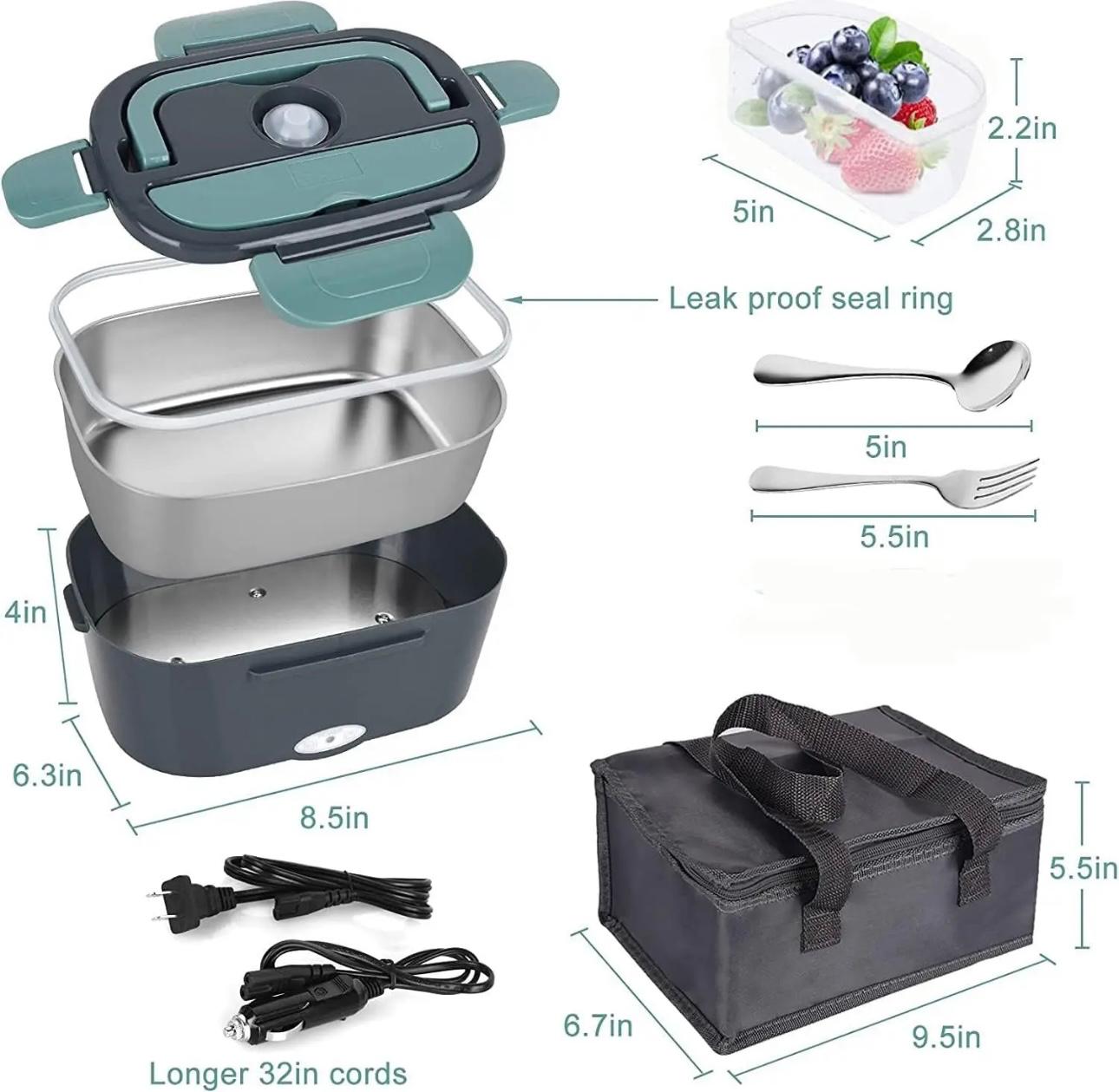 Portable 60W Dual-Voltage Electric Lunch Box - Hot Meals Anywhere"