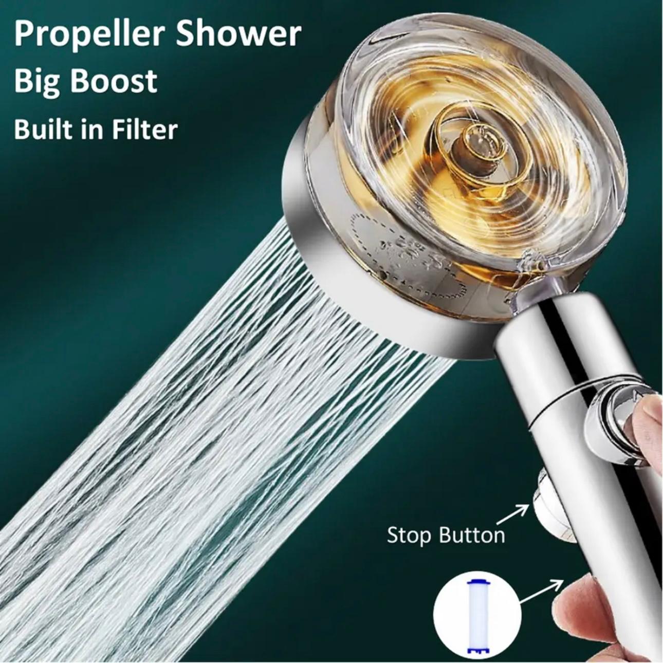 TurboSpin Eco Shower Head - High-Pressure Water-Saving Design