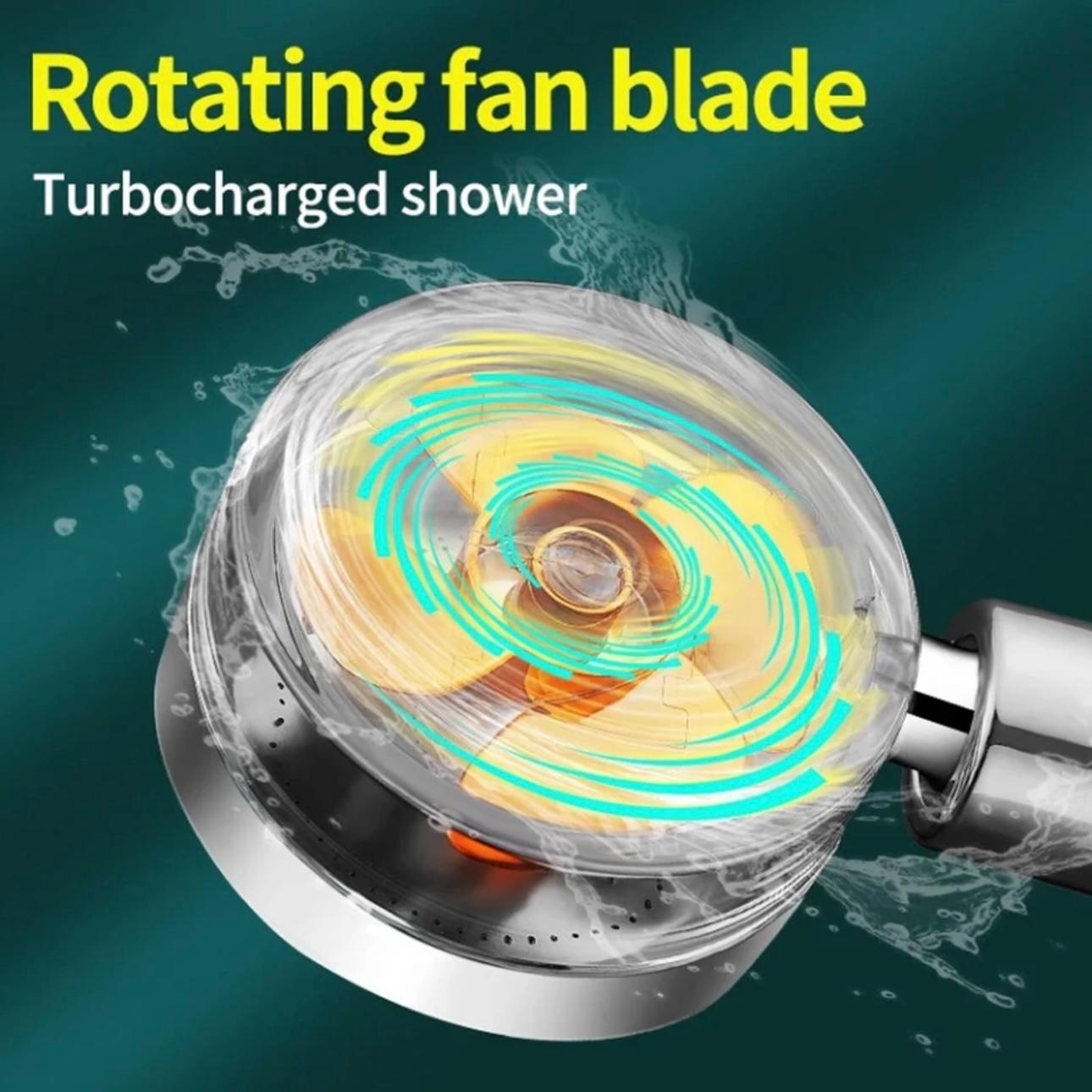 TurboSpin Eco Shower Head - High-Pressure Water-Saving Design