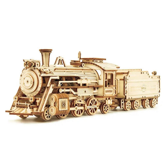 MasterBuilder 3D Wooden Puzzle Kit: Steam Train, Army Jeep & Heavy Truck