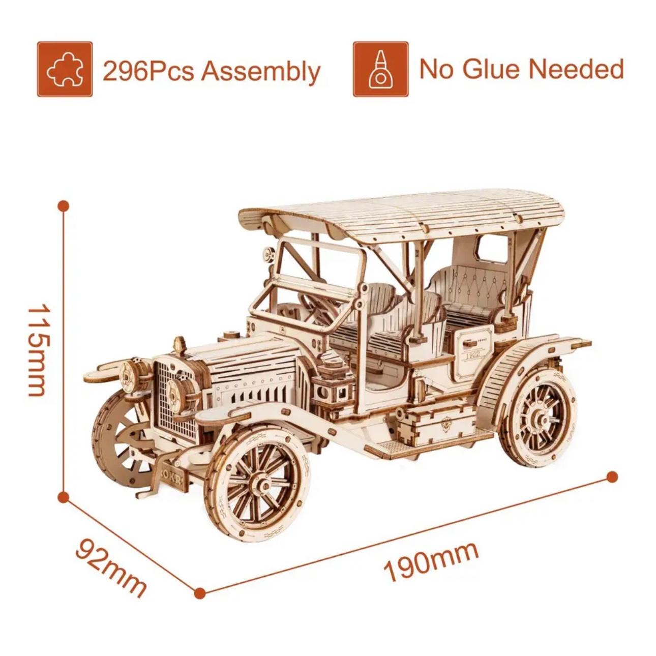 Timeless AutoCraft: Classic Car 3D Wooden Puzzle - 1:15 Scale Vintage Model Kit