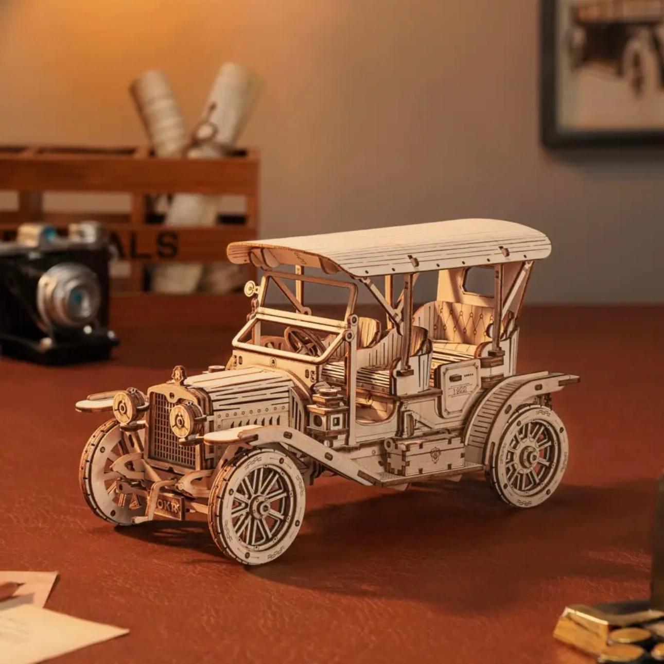 Timeless AutoCraft: Classic Car 3D Wooden Puzzle - 1:15 Scale Vintage Model Kit