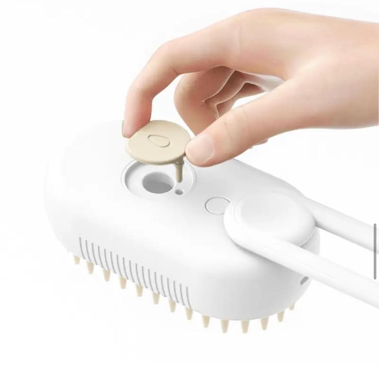 Steamy Pet Pro Brush: 3-in-1 Electric Spray Grooming Tool for Dogs & Cats