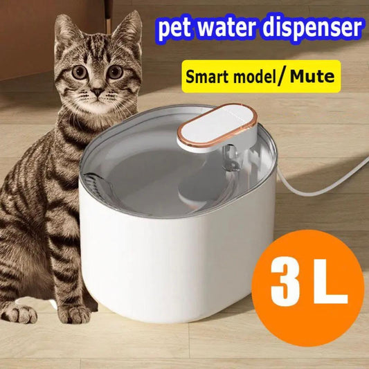 3L LED-Lit Ultra-Silent Pet Water Fountain with USB Connectivity