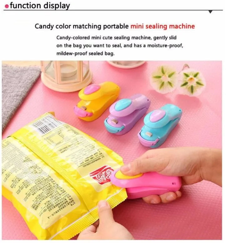 Colorful Mini Bag Sealer - Compact Heat-Sealing Device for Freshness on the Go